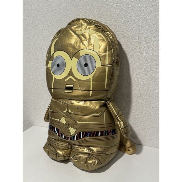 2014 Star Wars C-3P0 Backpack Pals Plush Backpack 18” Disney LucasFilms Rare - Picture 2 of 16
